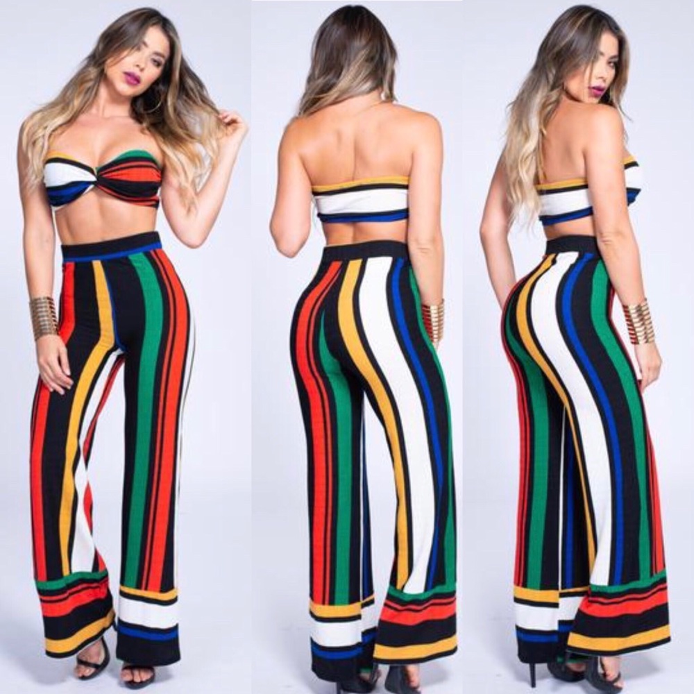 Retro Bandeau Pants Set